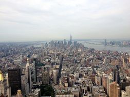 Top view of the city of new york