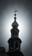 spire of town hall building in back light, germany, pirna