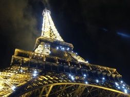 low angle view of eiffel tower at night sky, france, paris