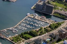 aerial view of harbour, canada,ontario, toronto