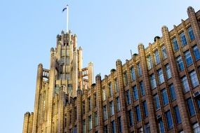 facade of the Art Deco style Manchester Unity Building at sky, australia, melbourne