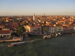 summer sunset cityscape, italy,venice