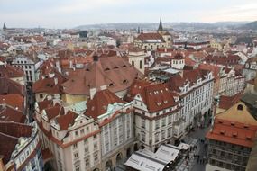 top view of old town, czech, prague