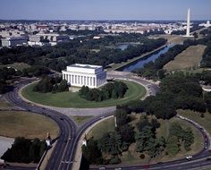 aerial view of National Mall landscaped park, usa, washington dc