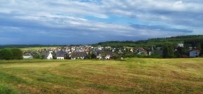 village in scenic summer countryside, germany, breitscheid