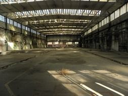 industrial hall of abandoned factory