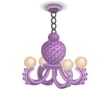 purple chandelier on the ceiling