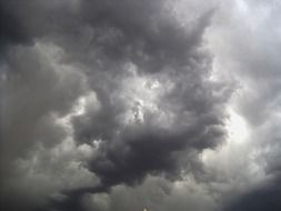 Landscape of irregular shapes of dark clouds