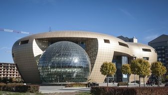modern building of baltic pearl business centre, russia, st petersburg