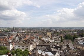 roof view of old city at summer, netherlands, maastricht