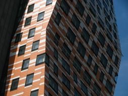 Wall with many windows of the modern building