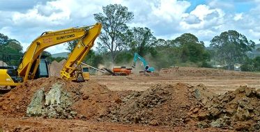 construction work using bulldozer