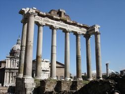 columnar of ancient forum, italy, rome