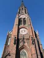 steeple in Bremerhaven at blue sky background