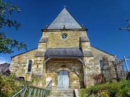 medieval chapel at summer, france, saint-loup-terrier