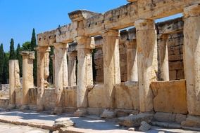 Ancient Greek ruins, columnar, turkey, Hierapolis