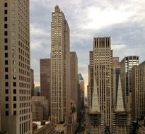 nyskyscrapers at clouds, usa, manhattan, nyc