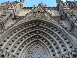 entrance to cathedral, detail, spain, barcelona