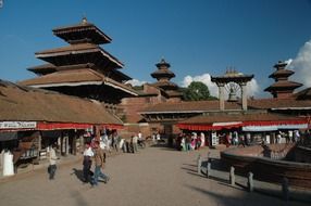 people at buddhist temple on Patan Durbar Square, Nepal, kathmandu, Lalitpur
