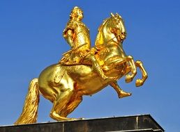 august the strong, golden statue at sky, germany, dresden