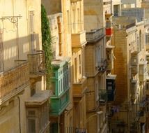 picturesque facades of old houses, malta, gozo