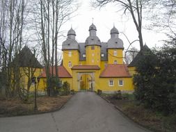 Renaissance palace among bare trees, germany, SchloÃ Holte-Stukenbrock