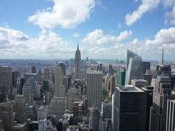 New York city buildings with a bird's-eye view