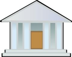 building with columns, illustration