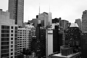 black-and-white photo of the Manhattan street