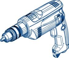 drill, electric hand tool, illustration