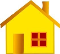 small yellow house, illustration