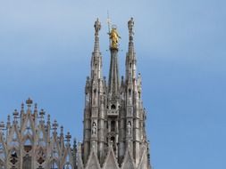 The spire of the cathedral in Milan