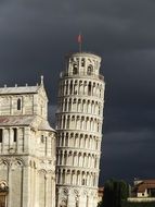 light cathedral pisa dark sky view italy