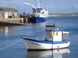 boats and ship on sea at pier, france