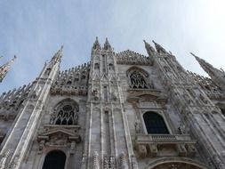 Bottom view of the cathedral in Milan