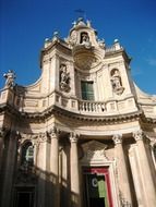 Metropolitan Cathedral of Saint Agatha, detail of facade, spain, catania