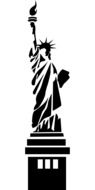 statue of liberty, black silhouette, icon