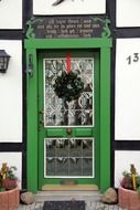 home green decor entrance door fachwerkhaus truss