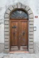 natural stone wood door house entrance