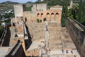 panoramic view of the ruins of the architectural ensemble of the Alhambra