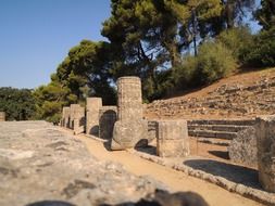 ancient temple of hera ruin, greece, Olympia Archaeological Site