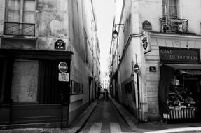 city pedestrian alley in old city, france, paris