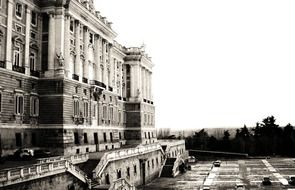 back side of royal palace, fragment, spain, madrid