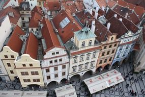 top view on the buildings in the center of Prague