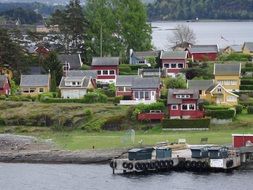 island in Norway fjord town sea