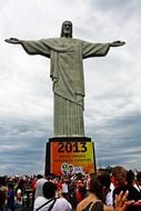 croud of people at Christ the Redeemer statue, brazil, Rio de Janeiro