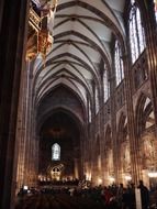 internal architecture of the cathedral in Strasbourg