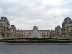 view of louvre pyramid paris
