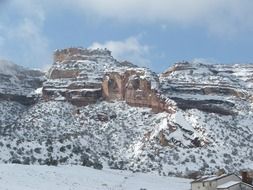 snowy winter in mountains on landscape, usa, colorado