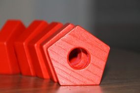 row of red pentagons, puzzle